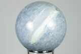 Polished Blue Calcite Sphere - Madagascar #196248-1